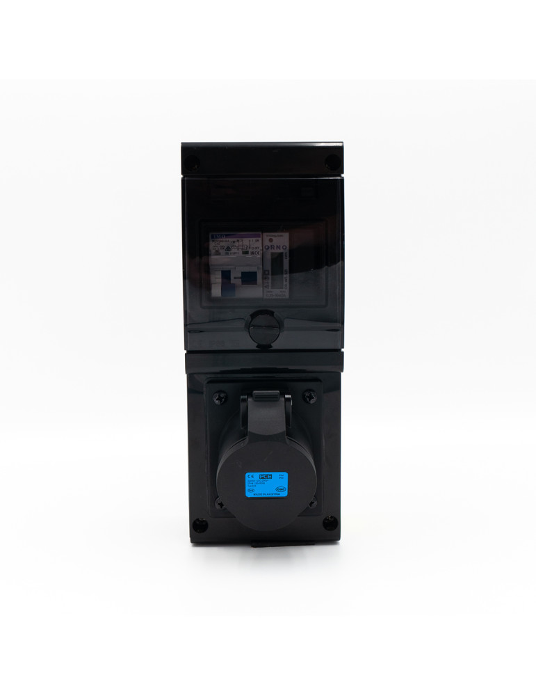 Borne De Recharge 32A 7kW Prise Europe – Complète Avec Compteur, Disjoncteur Différentiel, IP65, Fabriquée En France – Idéale Pour Voiture Électrique